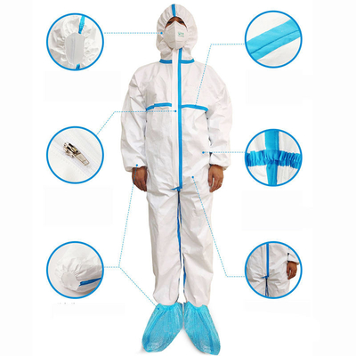 Les vêtements ISO13485 protecteurs imperméabilisent l'anti salopette statique de combinaisons avec la manchette tricotée