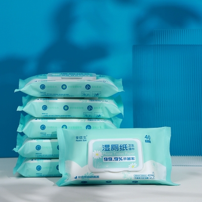 Chiffons antibactériens biodégradables de désinfection pour le papier hygiénique humide